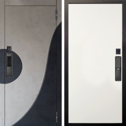 Входная дверь Аргус SMART Стен Бетон урбан милк вставка бетон урбан индиго + Элегант Софт милк