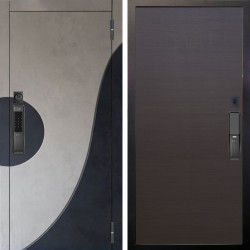 Входная дверь Аргус SMART Стен Бетон урбан милк вставка бетон урбан индиго + Элегант Венге горизонт