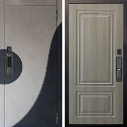 Входная дверь Аргус SMART Стен Бетон урбан милк вставка бетон урбан индиго + Элион Дуб филадельфия крем