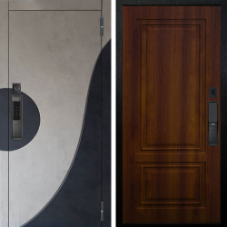 Входная дверь Аргус SMART Стен Бетон урбан милк вставка бетон урбан индиго + Элион Дуб рустикальный