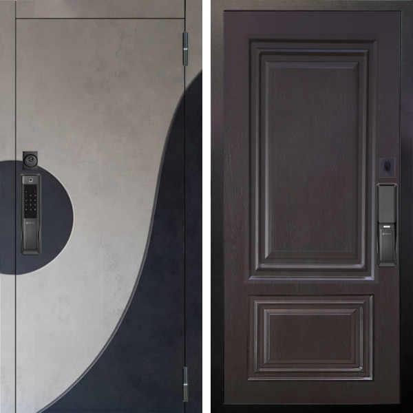 Входная дверь Аргус SMART Стен Бетон урбан милк вставка бетон урбан индиго + Элион Горький шоколад