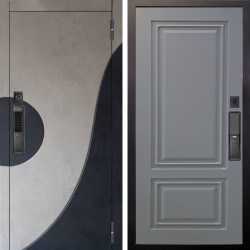 Входная дверь Аргус SMART Стен Бетон урбан милк вставка бетон урбан индиго + Элион Силк маус