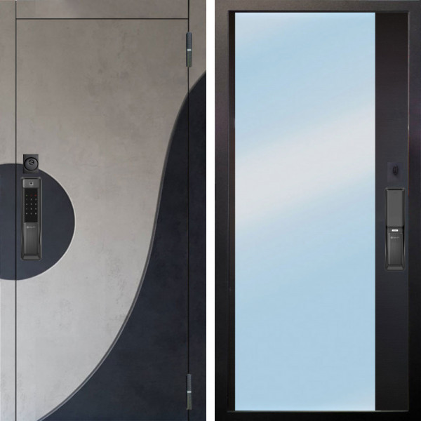 Входная дверь Аргус SMART Стен Бетон урбан милк вставка бетон урбан индиго + Магнум Черный софт