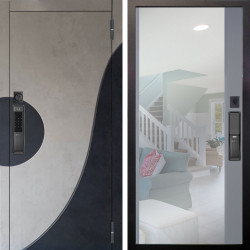 Входная дверь Аргус SMART Стен Бетон урбан милк вставка бетон урбан индиго + Магнум Силк маус