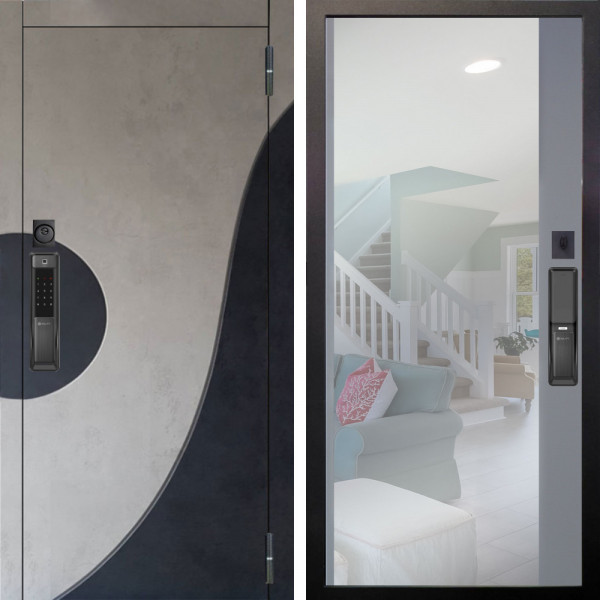 Входная дверь Аргус SMART Стен Бетон урбан милк вставка бетон урбан индиго + Магнум Силк маус