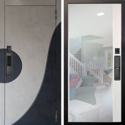 Входная дверь Аргус SMART Стен Бетон урбан милк вставка бетон урбан индиго + Магнум Софт милк