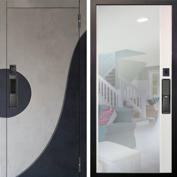 Входная дверь Аргус SMART Стен Бетон урбан милк вставка бетон урбан индиго + Магнум Софт милк