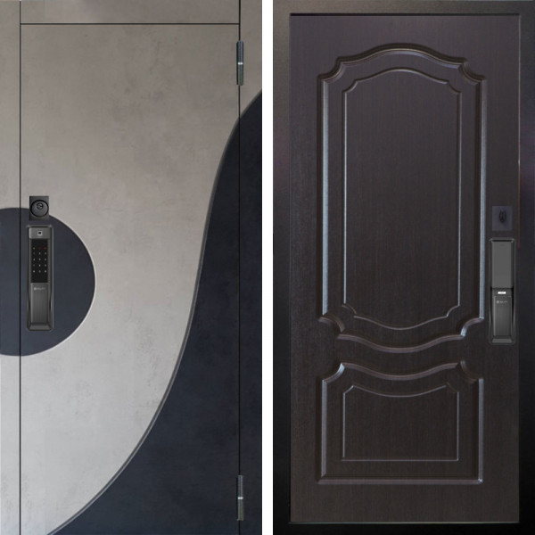 Входная дверь Аргус SMART Стен Бетон урбан милк вставка бетон урбан индиго + Мишель Венге