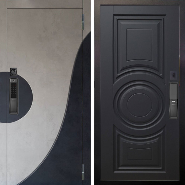 Входная дверь Аргус SMART Стен Бетон урбан милк вставка бетон урбан индиго + Могадиш Черный софт.jpg