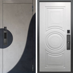 Входная дверь Аргус SMART Стен Бетон урбан милк вставка бетон урбан индиго + Могадиш Софт милк