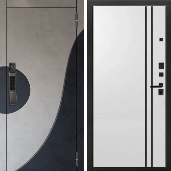 Входная дверь Аргус SMART Стен Бетон урбан милк вставка бетон урбан индиго + нора 4