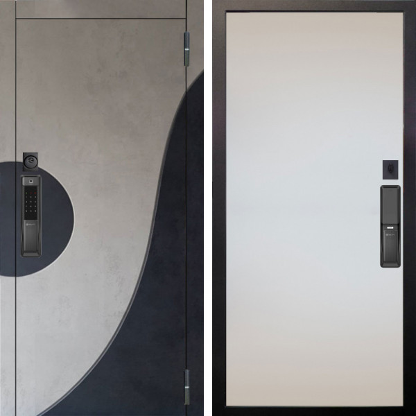 Входная дверь Аргус SMART Стен Бетон урбан милк вставка бетон урбан индиго + Под покраску