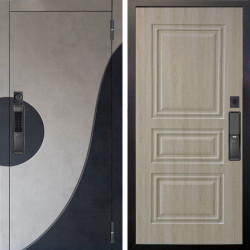 Входная дверь Аргус SMART Стен Бетон урбан милк вставка бетон урбан индиго + Скиф Дуб филадельфия крем