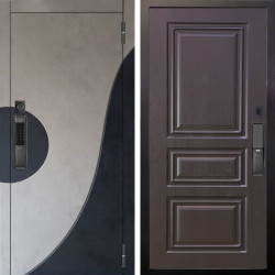 Входная дверь Аргус SMART Стен Бетон урбан милк вставка бетон урбан индиго + Скиф Горький шоколад