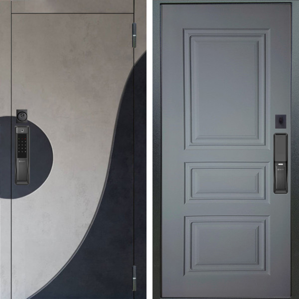 Входная дверь Аргус SMART Стен Бетон урбан милк вставка бетон урбан индиго + Скиф Силк маус