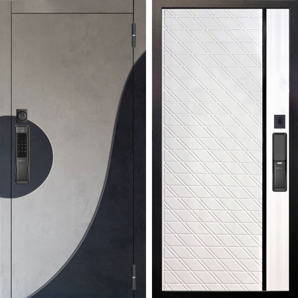 Входная дверь Аргус SMART Стен Бетон урбан милк вставка бетон урбан индиго + Тори Софт милк