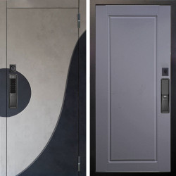 Входная дверь Аргус SMART Стен Бетон урбан милк вставка бетон урбан индиго + Тревор Силк маус