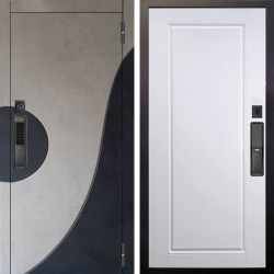 Входная дверь Аргус SMART Стен Бетон урбан милк вставка бетон урбан индиго + Тревор Софт милк