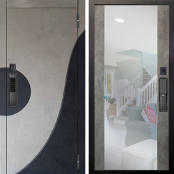 Входная дверь Аргус SMART Стен Бетон урбан милк вставка бетон урбан индиго + Вояж Светлый бетон