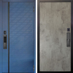 Входная дверь Аргус SMART Тори Синий софт + Агат Светлый бетон