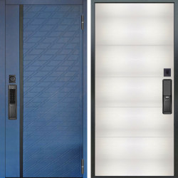 Входная дверь Аргус SMART Тори Синий софт + Агат Вельвет белый горизон