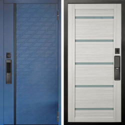 Входная дверь Аргус SMART Тори Синий софт + Александра Белая лиственница