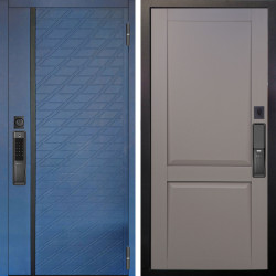 Входная дверь Аргус SMART Тори Синий софт + Ариана Серая эмаль