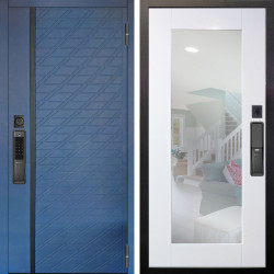 Входная дверь Аргус SMART Тори Синий софт + Милли Роял вуд белый