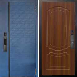 Входная дверь Аргус SMART Тори Синий софт + Мишель Дуб рустикальный