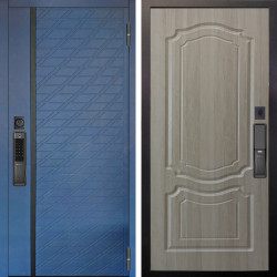 Входная дверь Аргус SMART Тори Синий софт + Мишель Ларче светлый