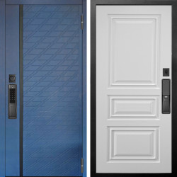 Входная дверь Аргус SMART Тори Синий софт + Скиф Софт милк