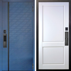 Входная дверь Аргус SMART Тори Синий софт + Соренто Белая эмаль