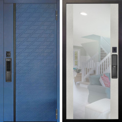 Входная дверь Аргус SMART Тори Синий софт + Вояж Белое дерево