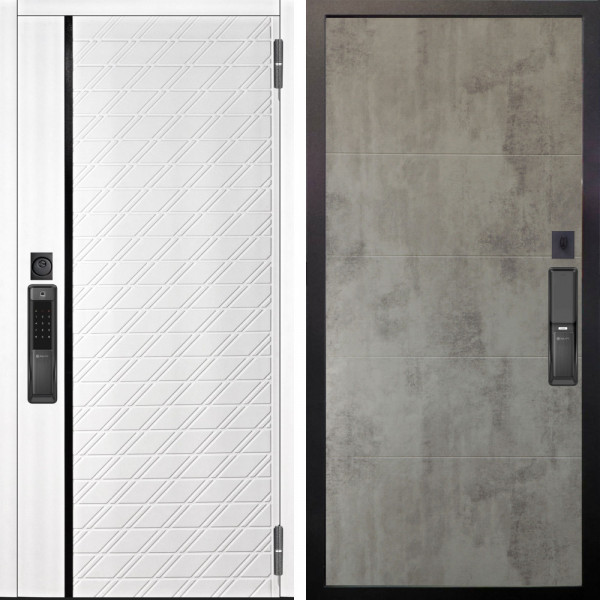 Входная дверь Аргус SMART Тори Софт милк + Агат Светлый бетон