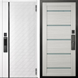 Входная дверь Аргус SMART Тори Софт милк + Александра Белая лиственница