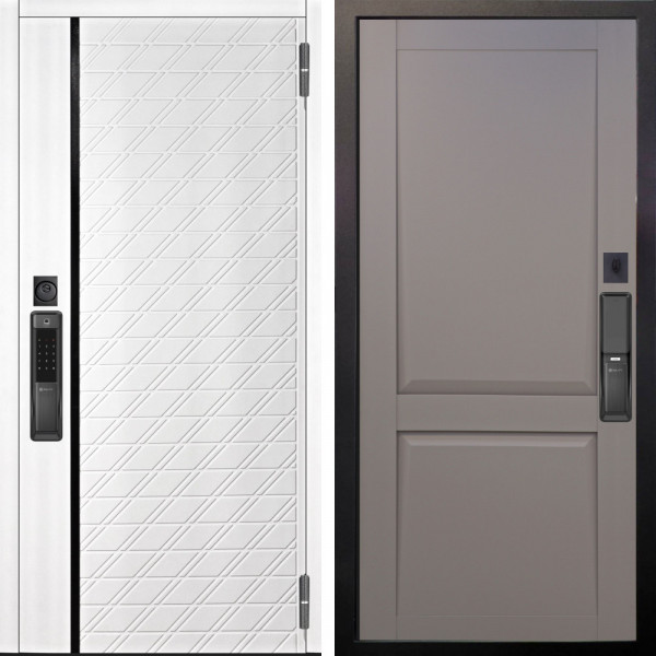 Входная дверь Аргус SMART Тори Софт милк + Ариана Серая эмаль