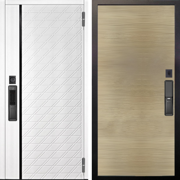 Входная дверь Аргус SMART Тори Софт милк + Элегант Дорс светлый горизонт