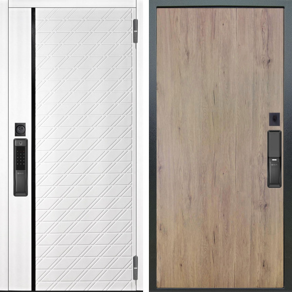 Входная дверь Аргус SMART Тори Софт милк + Элегант Рустик соломенный