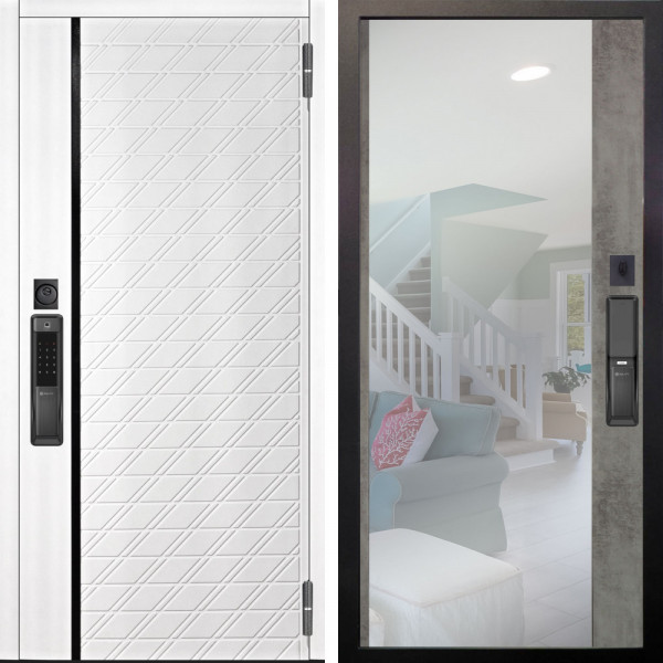 Входная дверь Аргус SMART Тори Софт милк + Магнум Светлый бетон