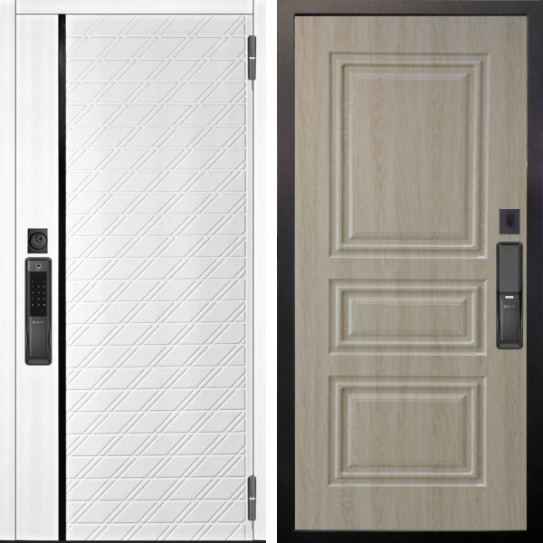 Входная дверь Аргус SMART Тори Софт милк + Скиф Дуб филадельфия крем