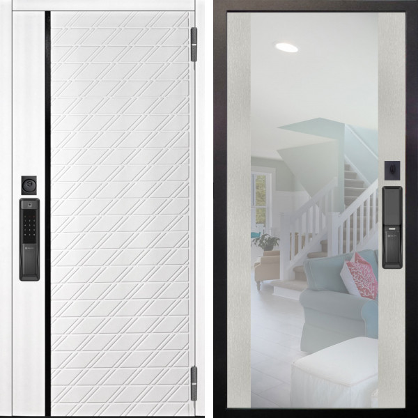 Входная дверь Аргус SMART Тори Софт милк + Вояж Белое дерево