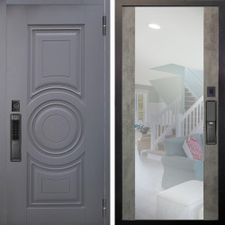 Входная дверь Аргус SMART Могадиш Силк флай + Вояж Светлый бетон