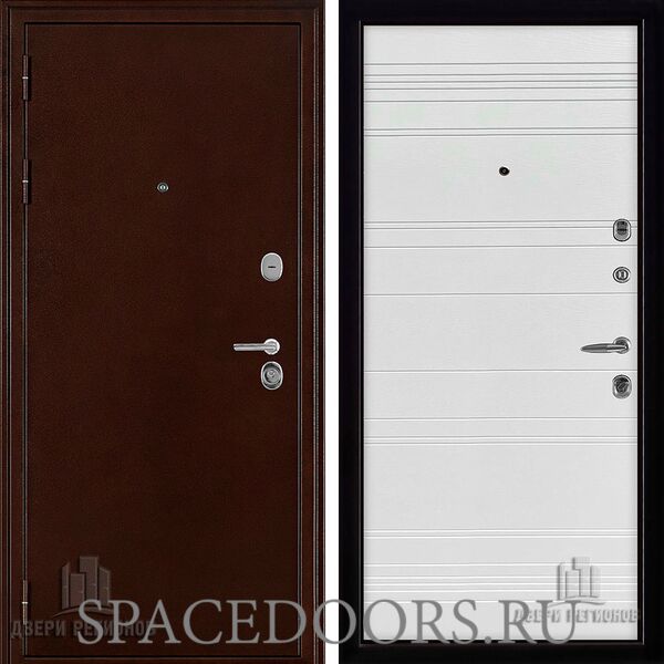 Дверь входная Двери Регионов Феникс 3К s11 Эко декор эмаль белая