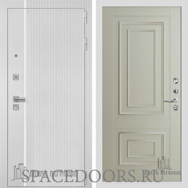 Дверь входная Двери Регионов Президент Лайн белый Florence 62002 Серена светло-серый