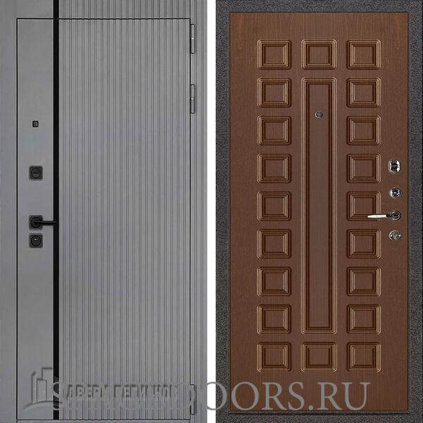 Дверь входная Двери Регионов Президент Лайн Силк титан Стандарт А-002 Орех тёмный