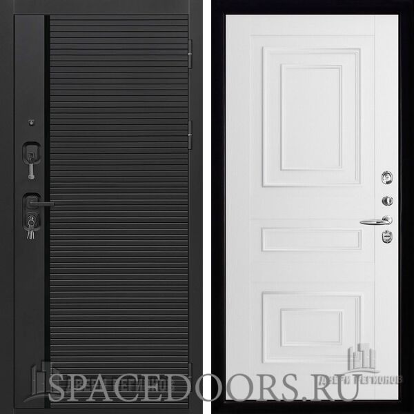 Дверь входная Двери Регионов Президент стайл черная шагрень Florence 62001 Серена белая