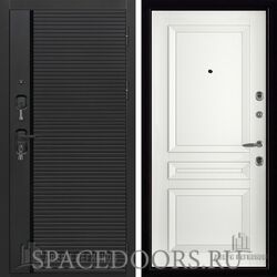 Дверь входная Двери Регионов Президент стайл черная шагрень Авангард 2 эмаль белая