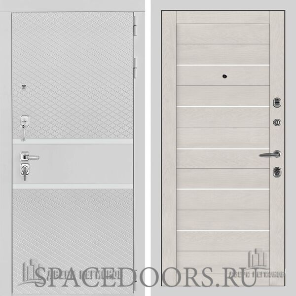 Дверь входная Двери Регионов Президент Тренд белый матовый Light 2127 софт белый