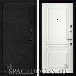 Дверь входная Двери Регионов Quadro Бетон графит Авангард 2 эмаль белая