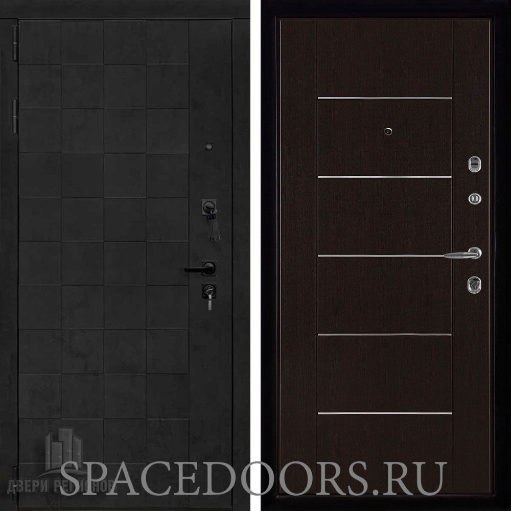 Дверь входная Двери Регионов Quadro Бетон графит МД 003 Венге